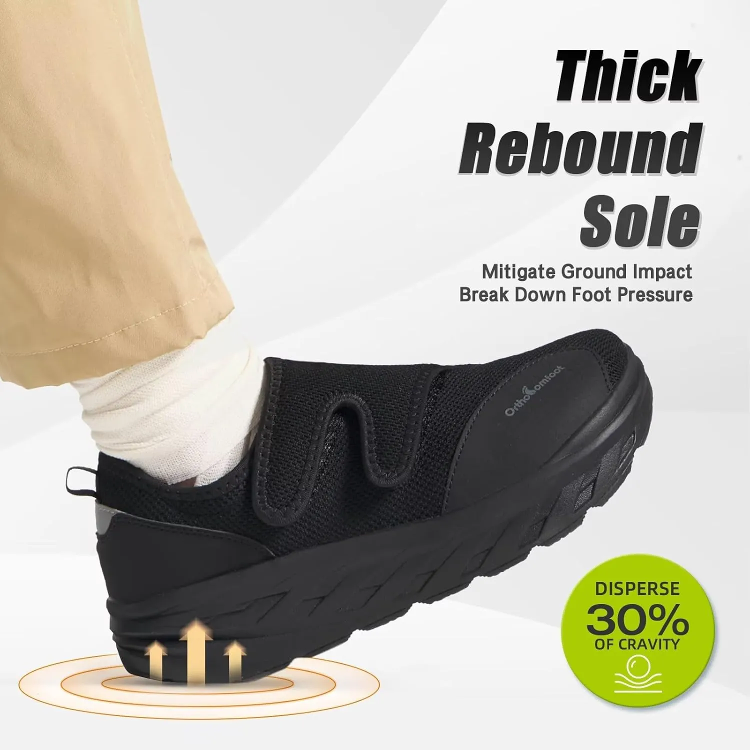 Women's Orthopedic Diabetic Wide Walking Shoes: Comfortable Arch Support Plantar Fasciitis Casual Slip On Loafers, Orthotic Adjustable Easy Top House Shoes for Swollen Feet and Heel Pain Relief