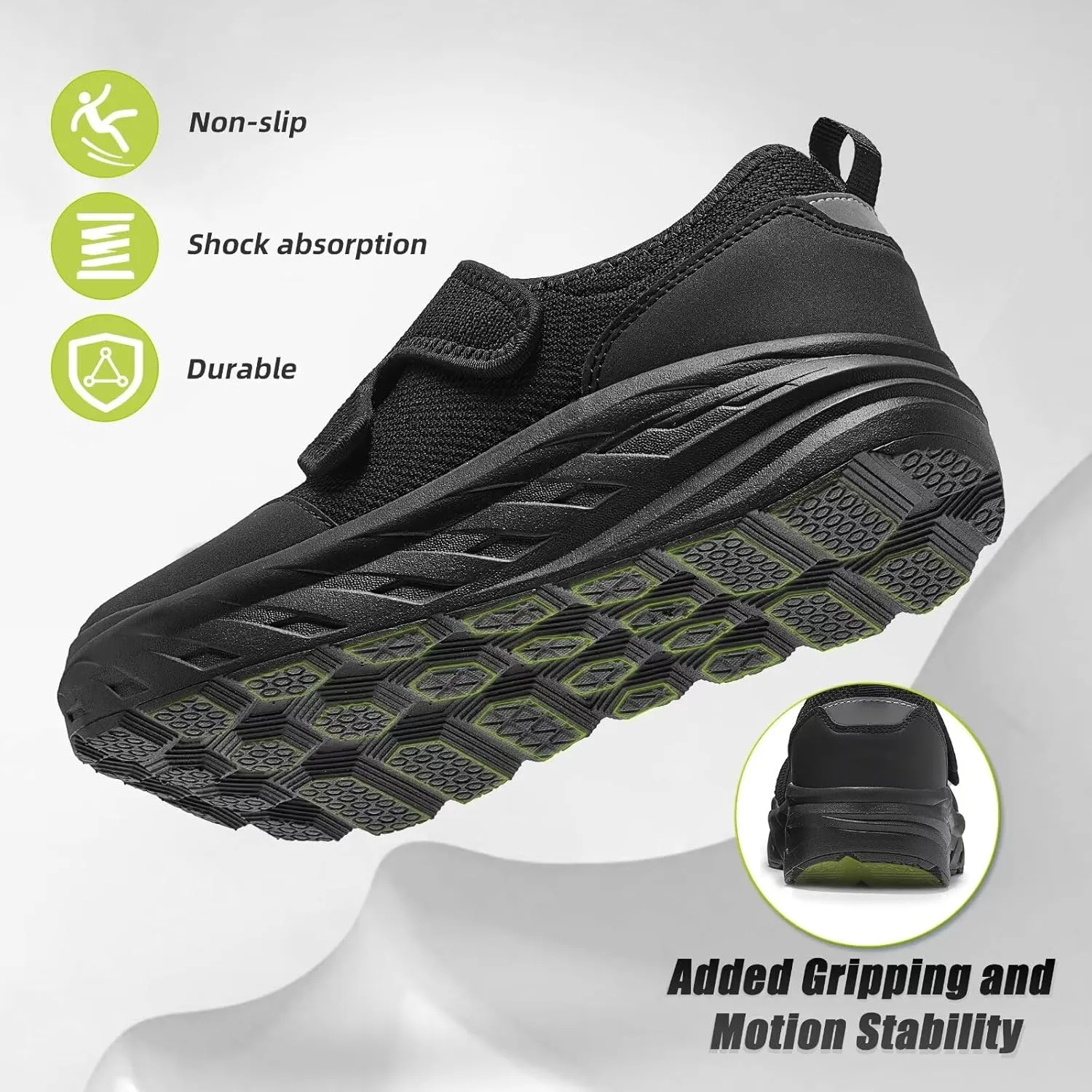 Women's Orthopedic Diabetic Wide Walking Shoes: Comfortable Arch Support Plantar Fasciitis Casual Slip On Loafers, Orthotic Adjustable Easy Top House Shoes for Swollen Feet and Heel Pain Relief