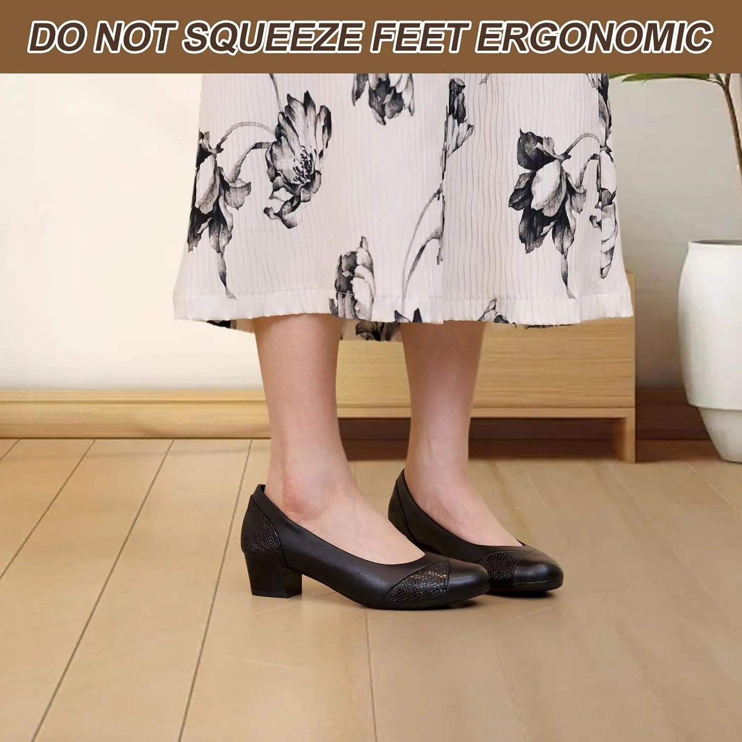 Women's Orthopedic Loafers Comfortable Low Heel Slip On Dress Shoes with Arch Support for All Day Comfort