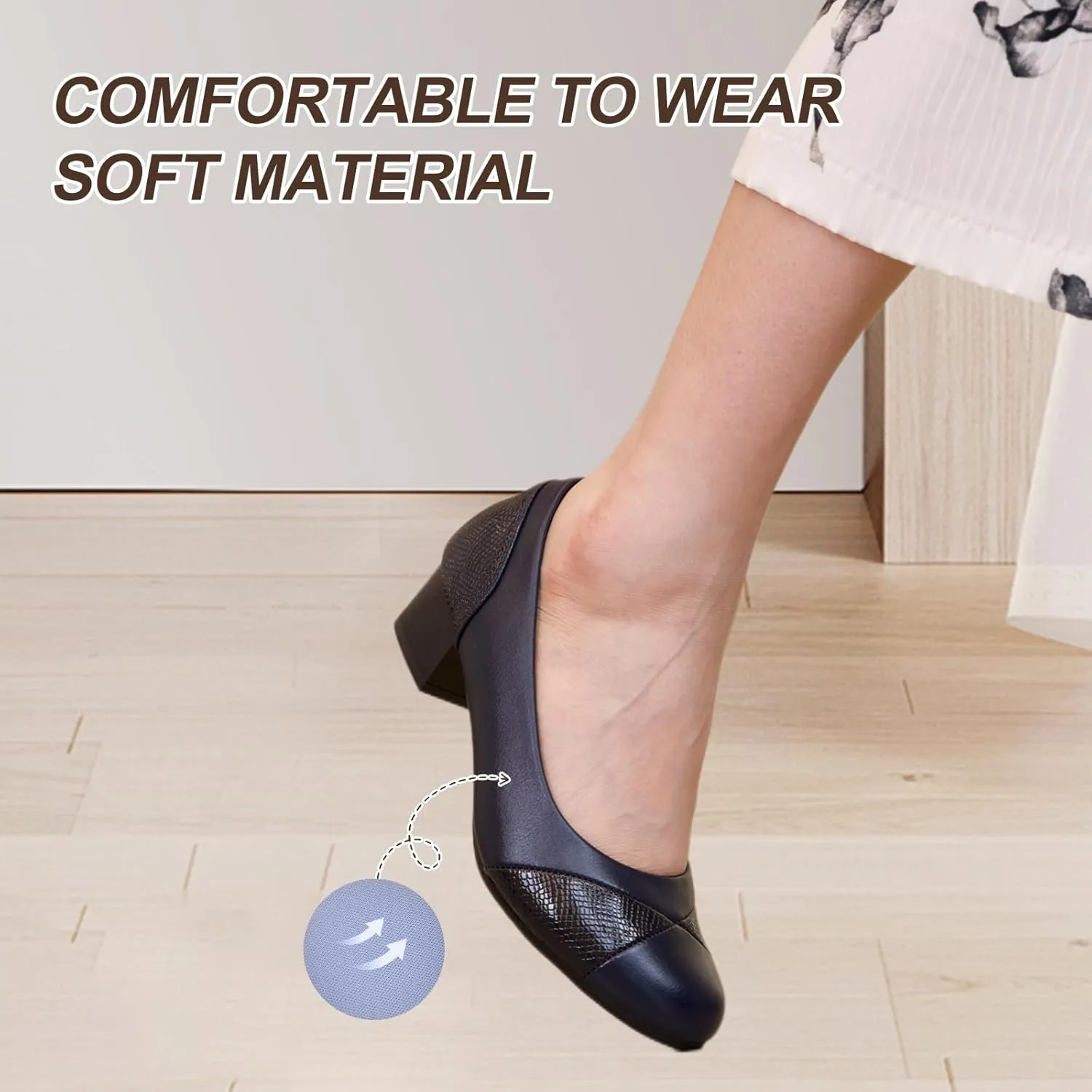 Women's Orthopedic Loafers Comfortable Low Heel Slip On Dress Shoes with Arch Support for All Day Comfort