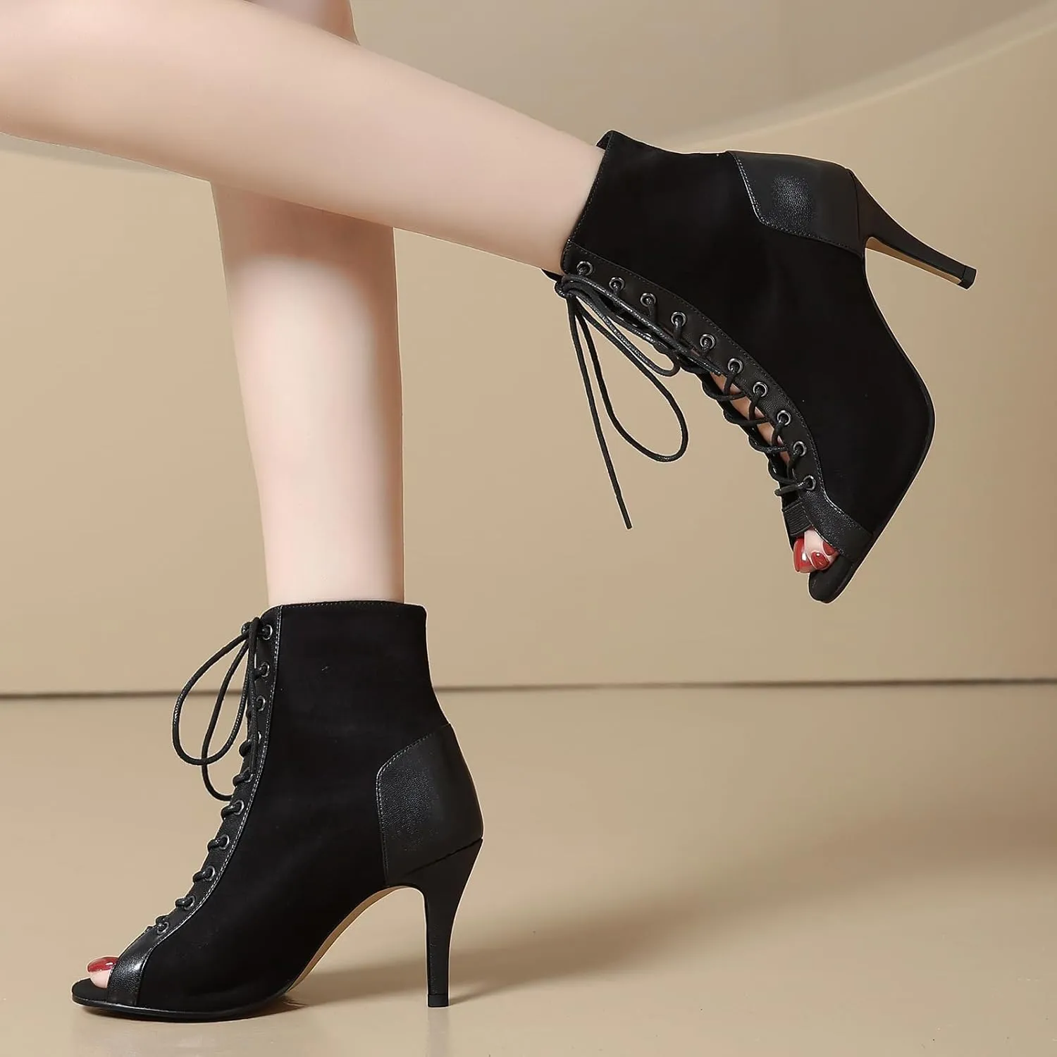 Women's Peep Toe Dance Stilettos High Heels-Mother's Day Gift,Sandals Fashion Sexy Lace Up Ladies Dress Pumps Ankle Booties