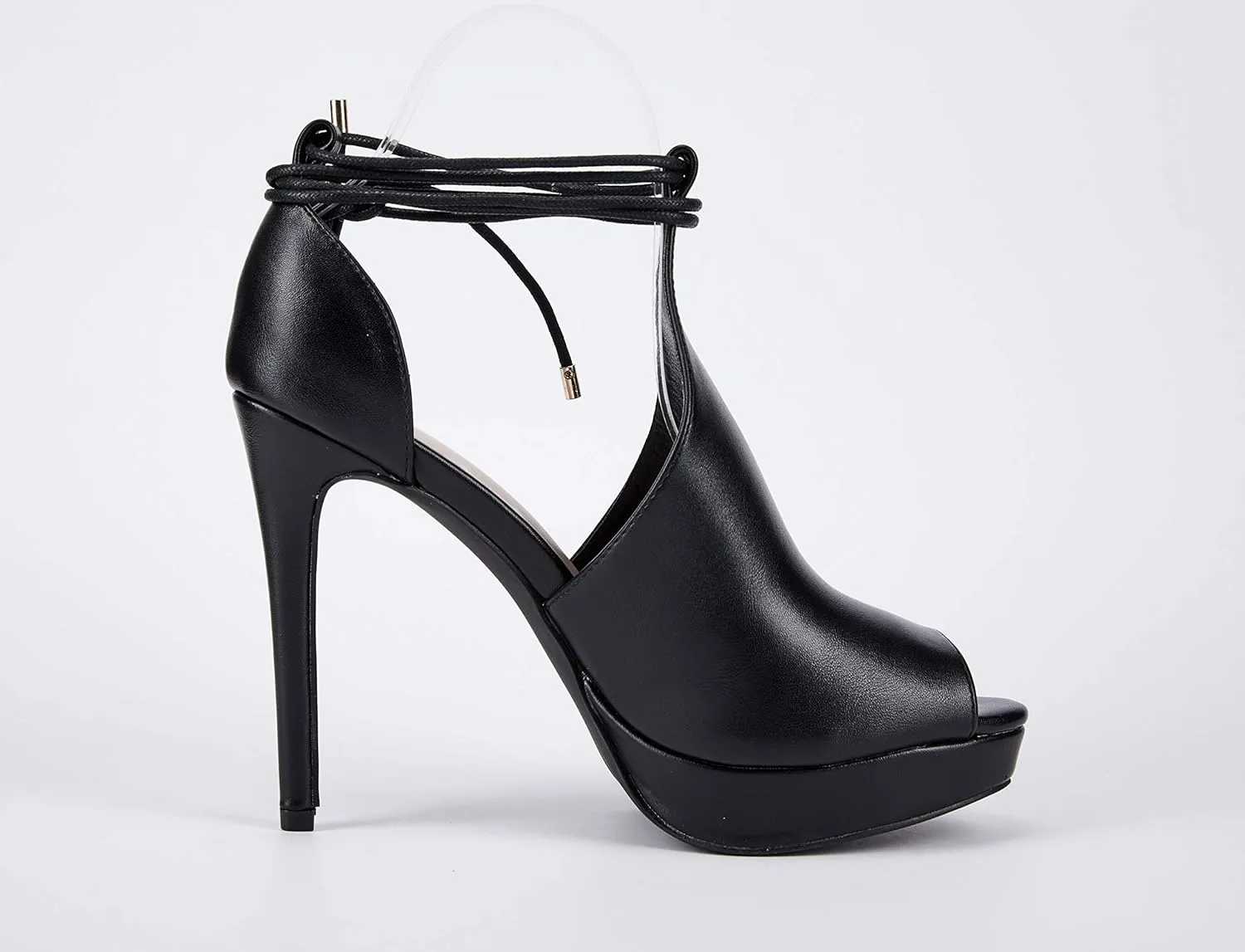 Womens Peep Toe Platform Heels Sexy Sandals Strappy Lace Up Tie Stilettos Dress Pumps Shoes