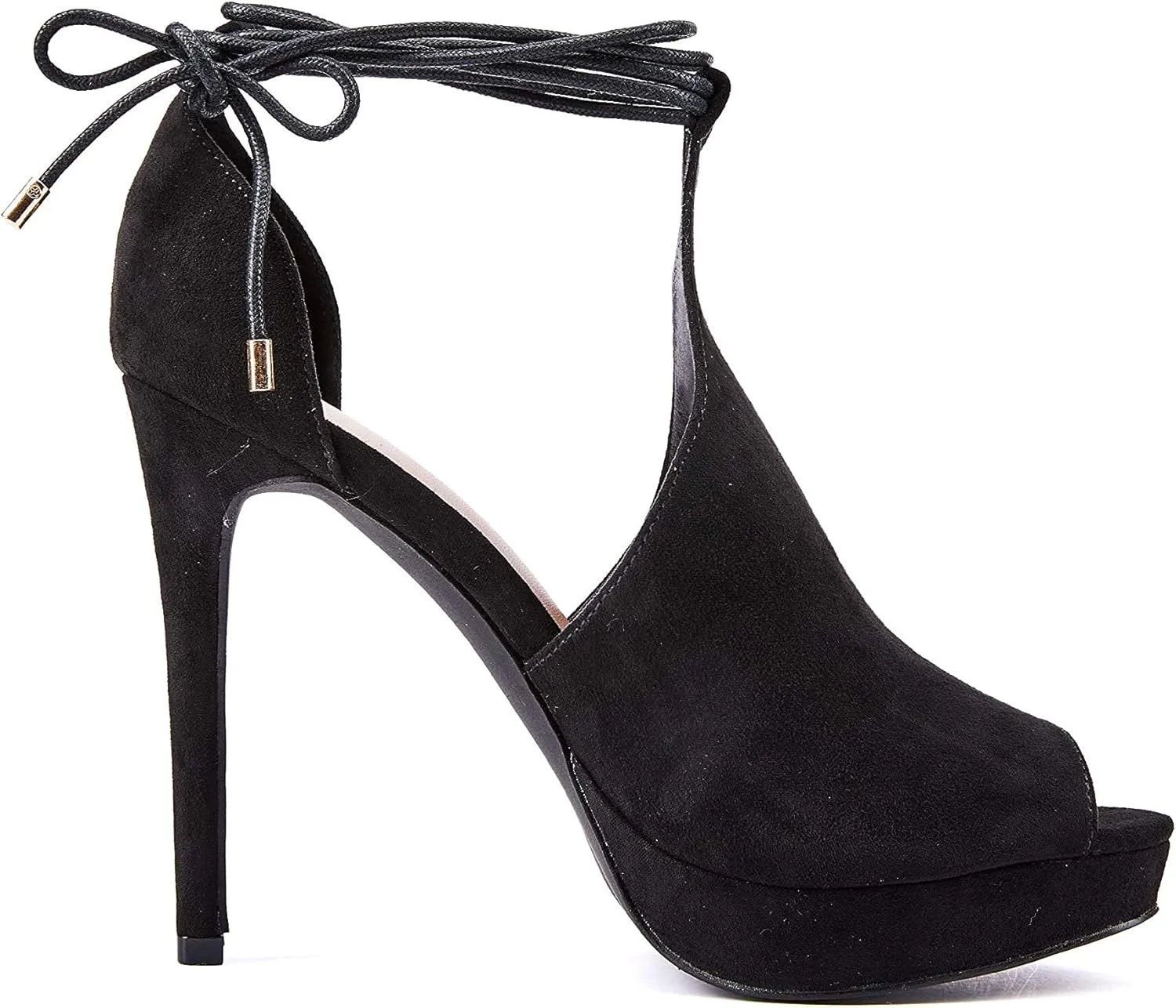 Womens Peep Toe Platform Heels Sexy Sandals Strappy Lace Up Tie Stilettos Dress Pumps Shoes