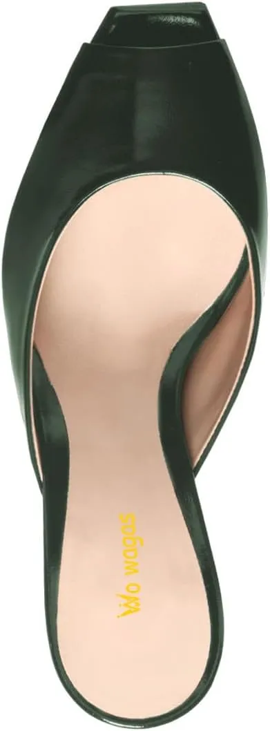 Women's Peep Toe Stiletto High Heeled Sandals Backless Slip On Slippers Mules Comfy Prom Party Daily Shoes Size 4-16 US