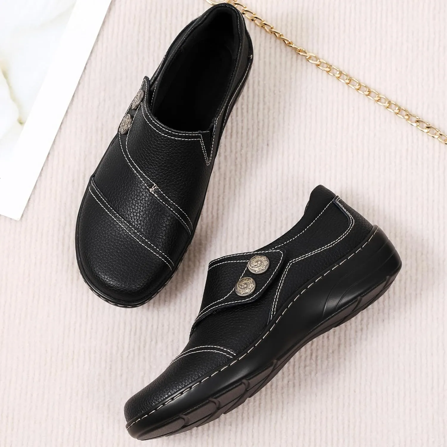 Women's Penny Loafers & Slip-ons Shoes Ladies Business Dressy Casual Flats Leather Driving Moccasins Comfortable Work Walking Shoes