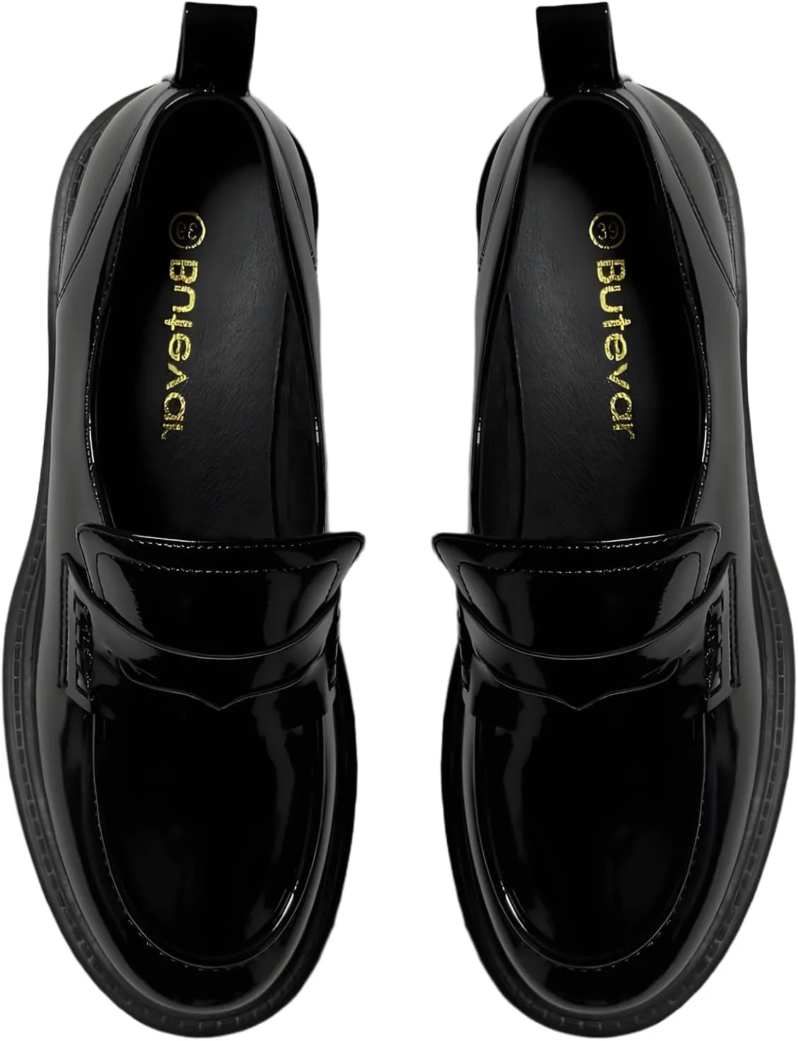 Women's Platform Chunky Loafers, Slip On Penny Loafers for Women, Lug Sole Business Casual Shoes for Dressy and Work