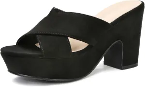 Women's Platform Sandals Wedges Heels Sandals Open Toe Slip On Platform Heels Mules Dressy Pumps