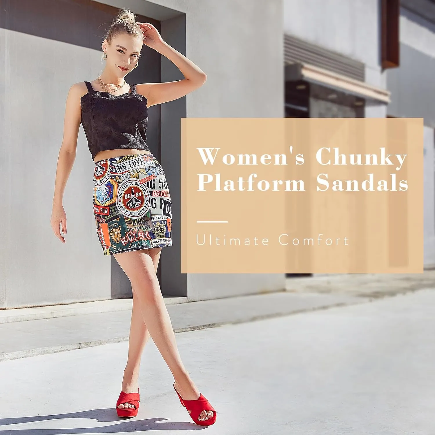 Women's Platform Sandals Wedges Heels Sandals Open Toe Slip On Platform Heels Mules Dressy Pumps