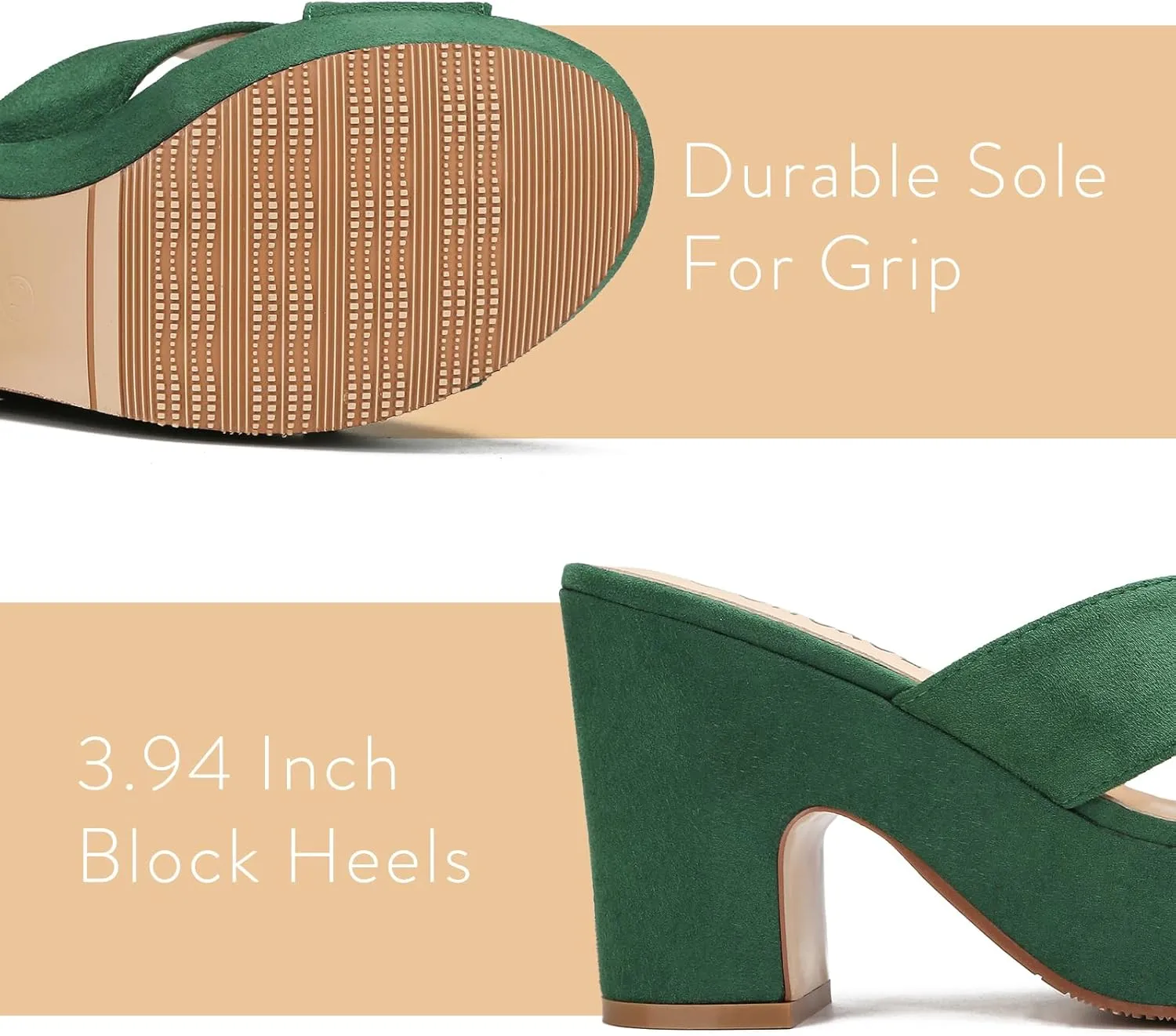 Women's Platform Sandals Wedges Heels Sandals Open Toe Slip On Platform Heels Mules Dressy Pumps