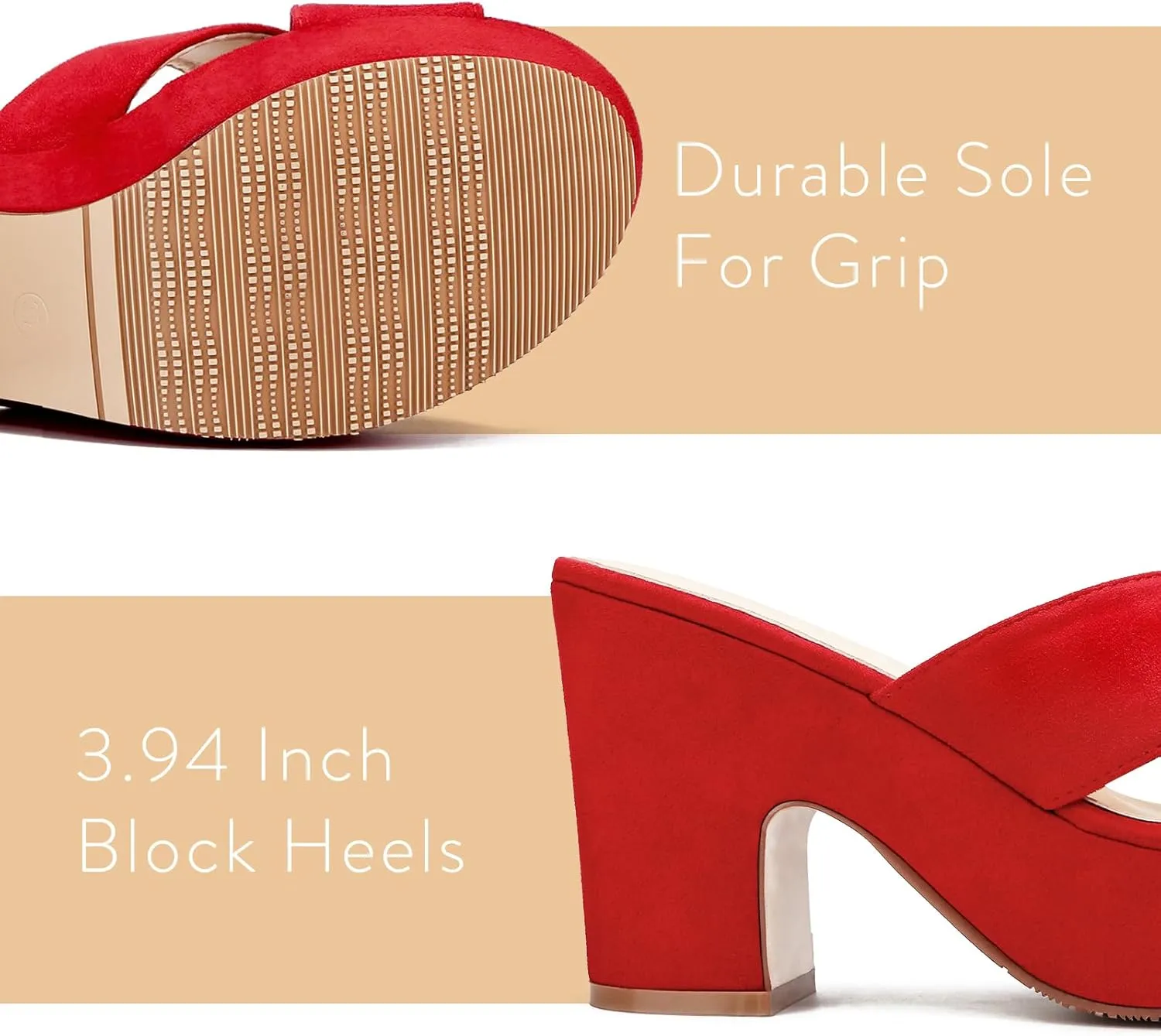 Women's Platform Sandals Wedges Heels Sandals Open Toe Slip On Platform Heels Mules Dressy Pumps