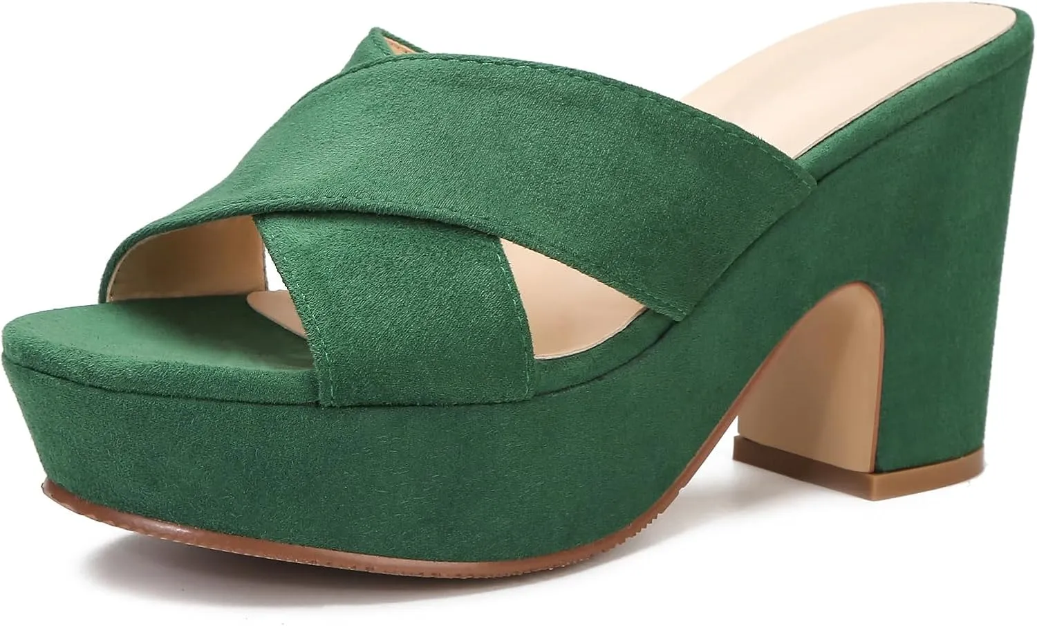 Women's Platform Sandals Wedges Heels Sandals Open Toe Slip On Platform Heels Mules Dressy Pumps