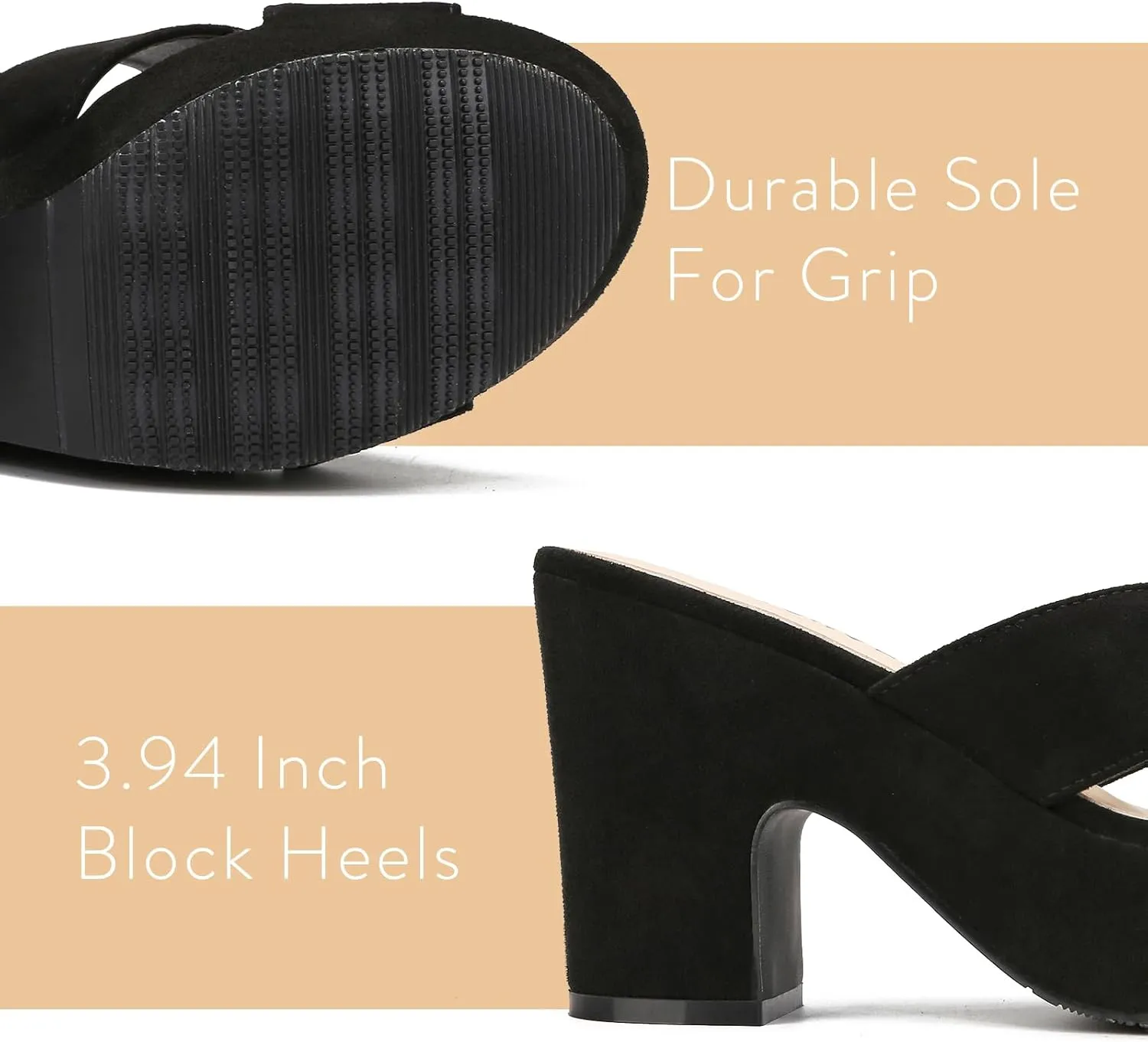 Women's Platform Sandals Wedges Heels Sandals Open Toe Slip On Platform Heels Mules Dressy Pumps