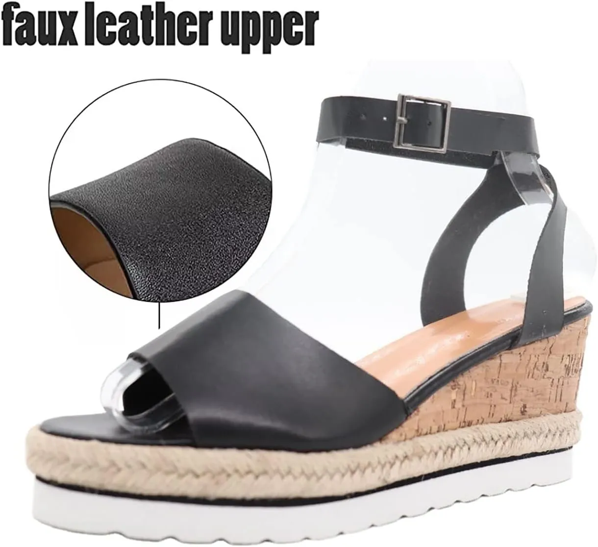 Womens Platforms Wedges Mule Sandals Summer Clogs Slip-On for Women Open Toe Shoes Women's Summer Ankle Strappy Espadrille Casual Sandals,Gold,US6/EU37