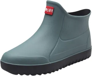 Womens Rain Boots Comfortable Mens Grounded Footwear Ruffle Ankle Booties Barefoot Shoes Casual Fall Short Rain Boots for Women Waterproof Garden Shoes Chelsea Boots
