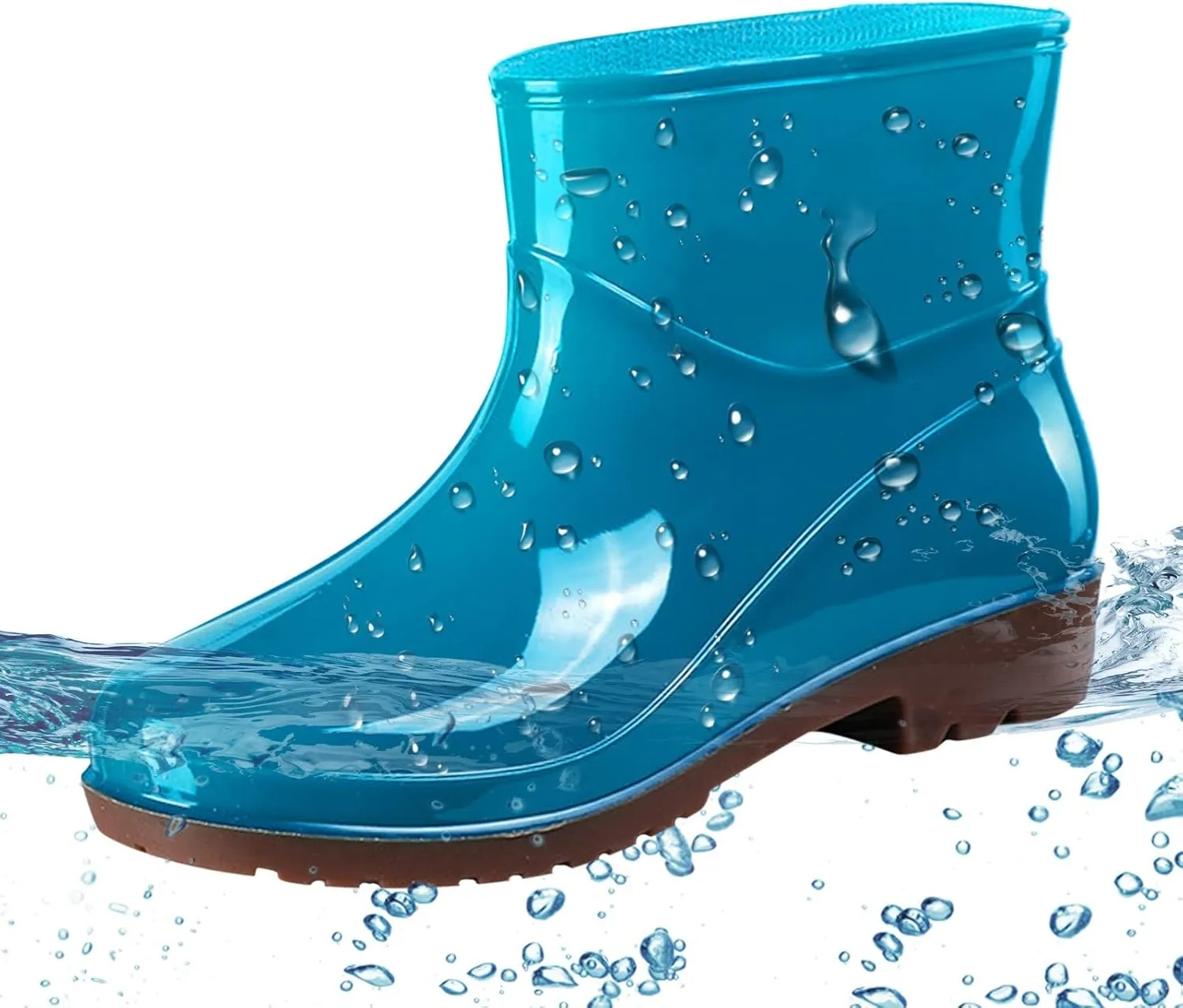 Womens Rain Boots Wide Mens Grounded Footwear Boots Ankle Booties Heels Non Slip Work Barefoot Shoes Mid Calf Rain Boots for Women,Waterproof Garden Knee High Boots