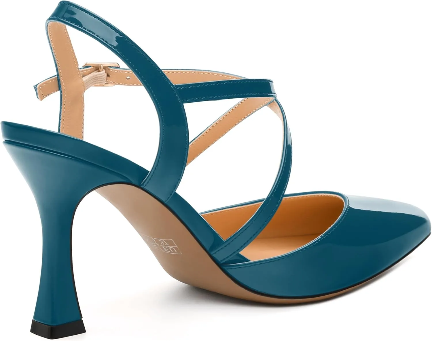 Womens Sandals, High Spool Heels Pointed Toe Sandals, Crossover Strap Kitten Heel Sandals, Closed Toe Slingback Crisscross Straps Party Dress Shoes 3.3"