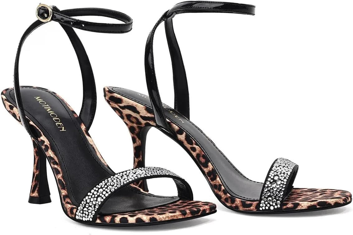 Women's Sandals Open Square Toe Sandals Ankle Strap High Kitten Heels Stilettos Square Open Toe Dressy Sexy Shoes for Women Chic Heeled Sandals