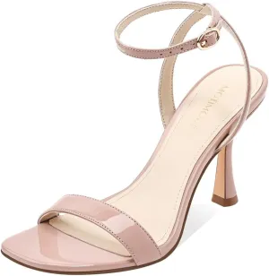 Women's Sandals Open Square Toe Sandals Ankle Strap High Kitten Heels Stilettos Square Open Toe Dressy Sexy Shoes for Women Chic Heeled Sandals