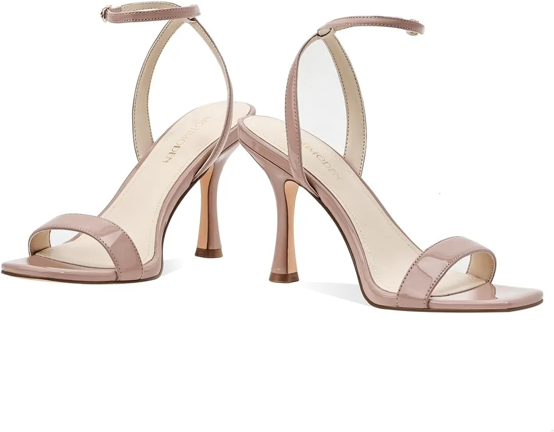 Women's Sandals Open Square Toe Sandals Ankle Strap High Kitten Heels Stilettos Square Open Toe Dressy Sexy Shoes for Women Chic Heeled Sandals