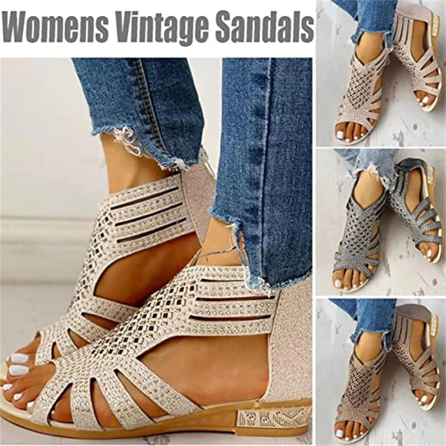 Women's Sling Wedge Sandal Ankle T Strap Fish Mouth Ladies's Bold Buckles Studded Wedge Sandal Beach Shoes Strappy Open Toe Platform Wedges Heeled Sandals Shoes for Women,Black,US10/EU42