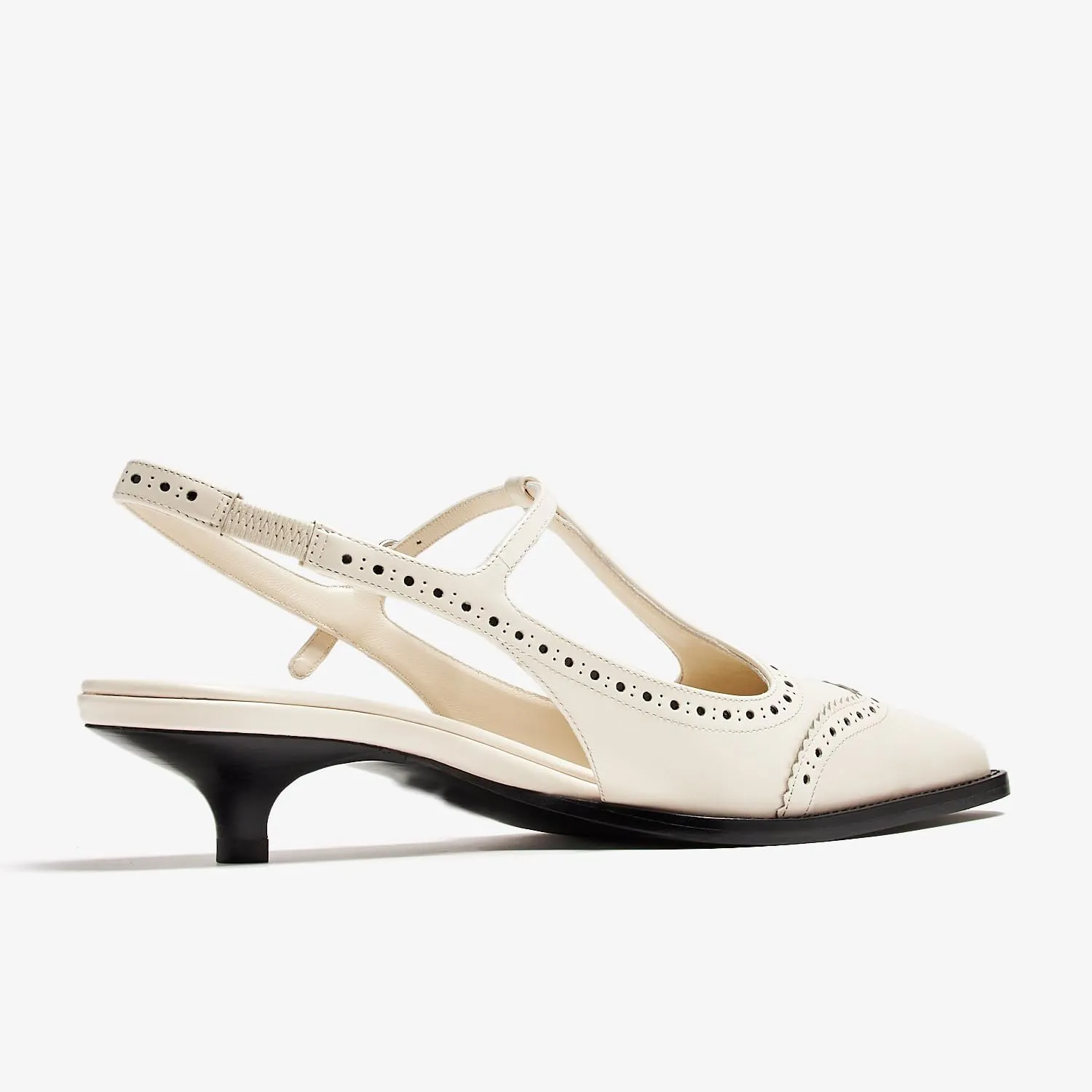 Women's Slingback Kitten Heel Pumps Embroidered Pointed Toe T-strap Sandals Low Heel Embroidered Oxford Dress Shoes For Wedding Party