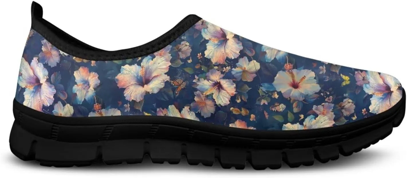 Womens Slip On Walking Shoes Non Slip Breathable Gym Sneakers Lightweight Loafers for Camping Jogging