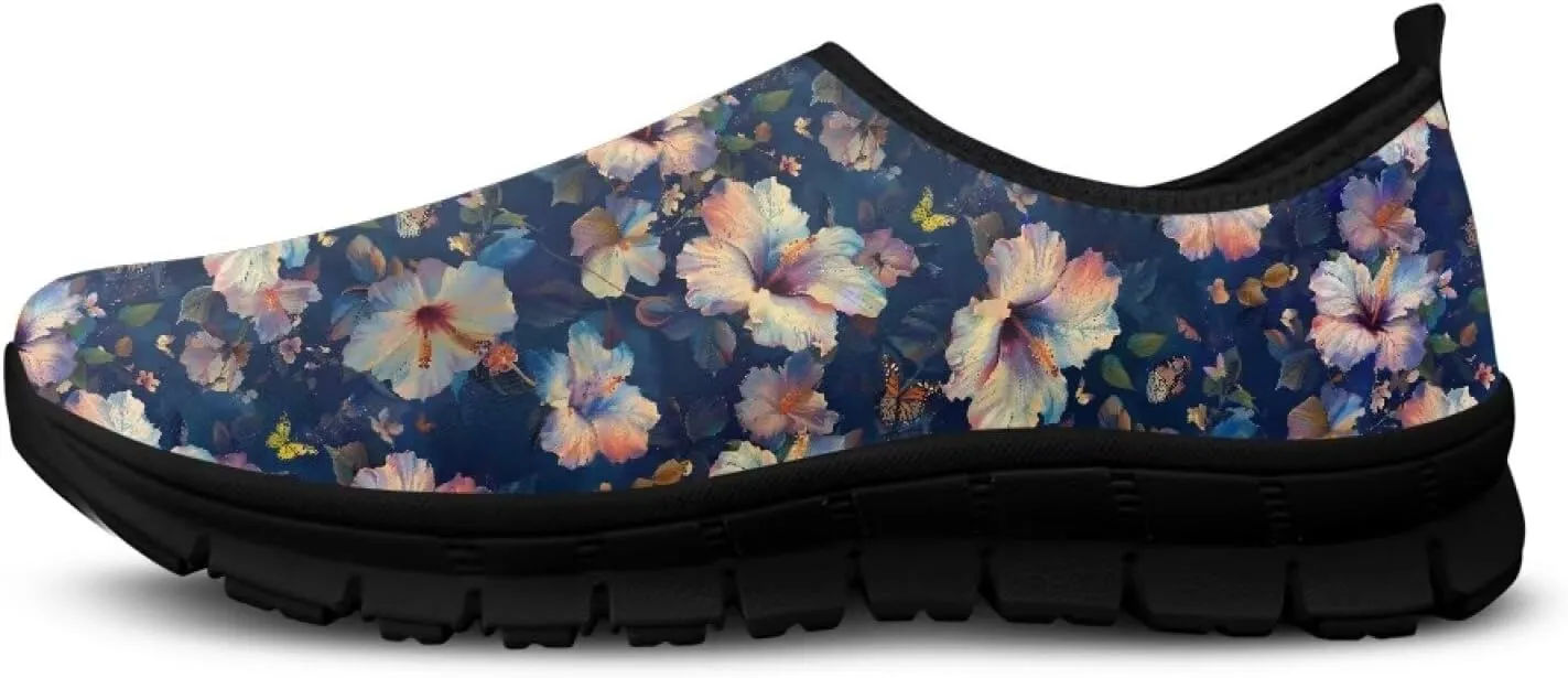 Womens Slip On Walking Shoes Non Slip Breathable Gym Sneakers Lightweight Loafers for Camping Jogging