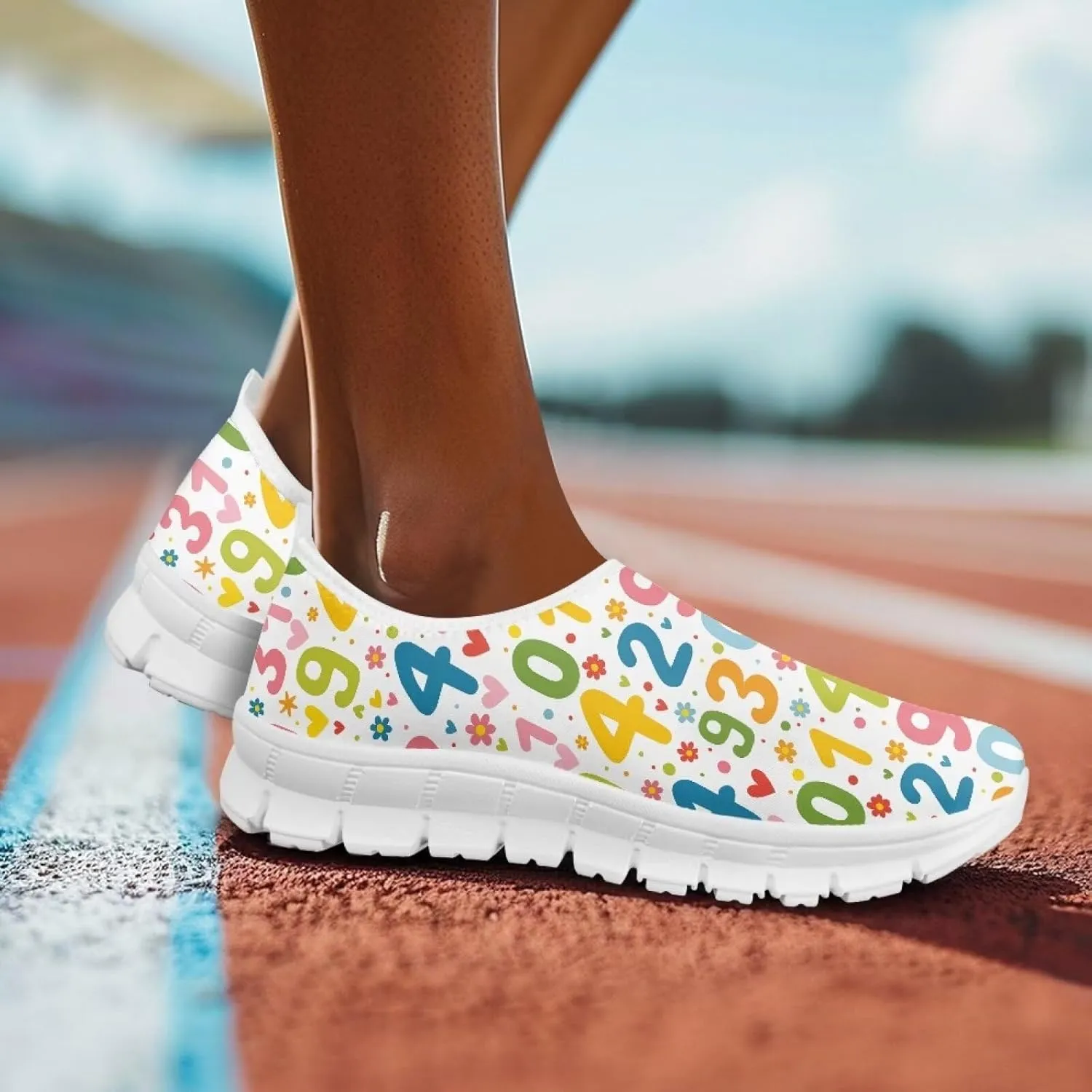 Women's Sneakers Casual Low Top Running Sneaker Flat Loafers Breathable Comfortable Slip On Holiday Shoes for Womens