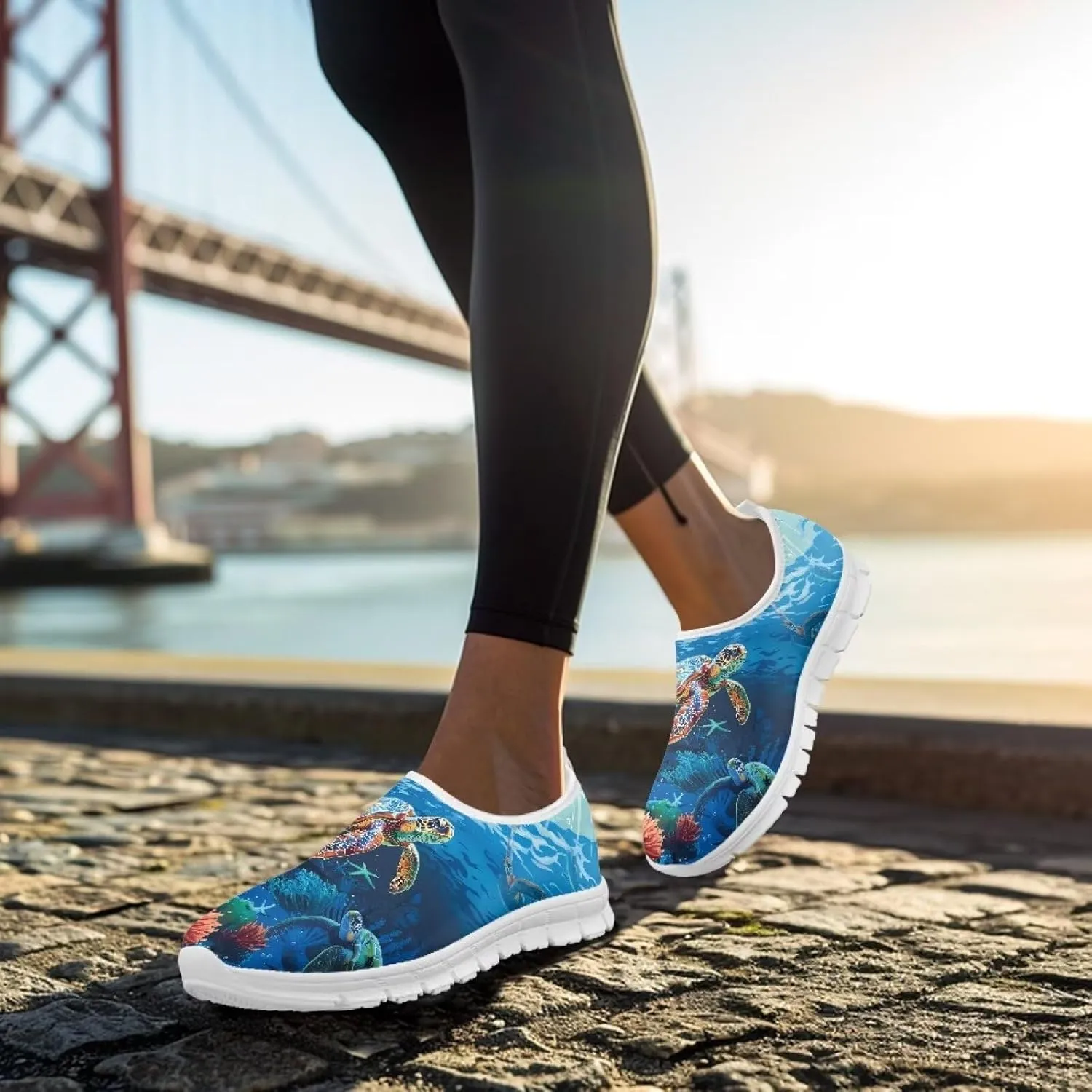 Women's Sneakers Casual Low Top Running Sneaker Flat Loafers Breathable Comfortable Slip On Holiday Shoes for Womens