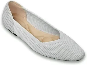 Women's Square Toe Flats Knit Dress Shoes Comfortable Mesh Flats for Women Slip On Ballet Flats Shoes Classic Soft Mary Jane Shoes