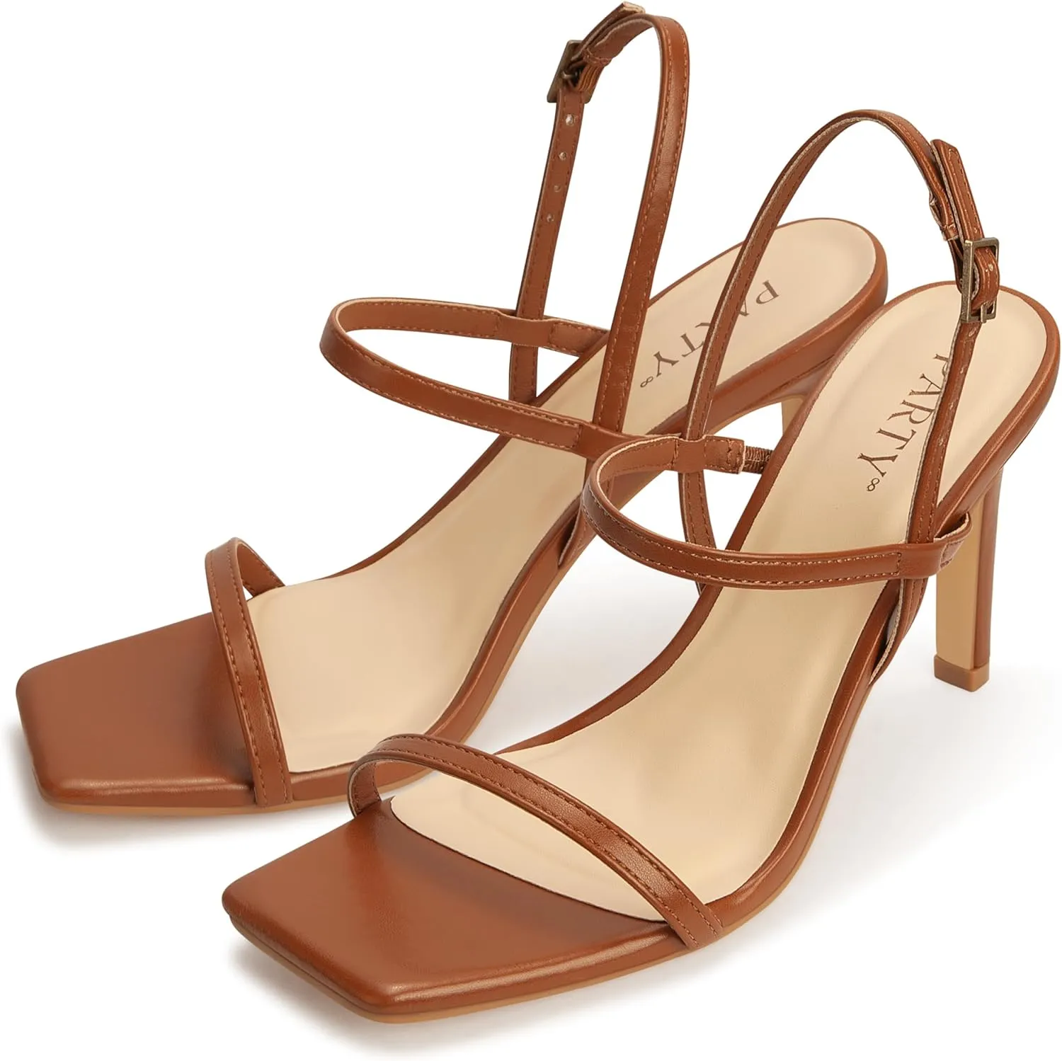 Women's Strappy High Heeled Sandals Open Toe Ankle Strap heels Comfy Weddings Shoes