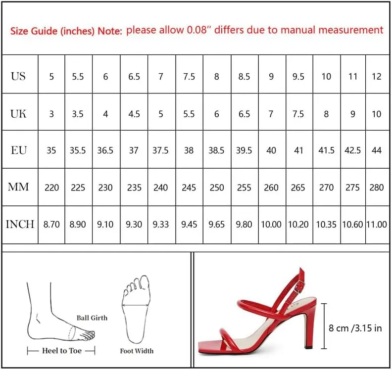 Womens Strappy Sandals Open Toe Ankle Strap Heeled Sandals Square Toe High Heels for Women