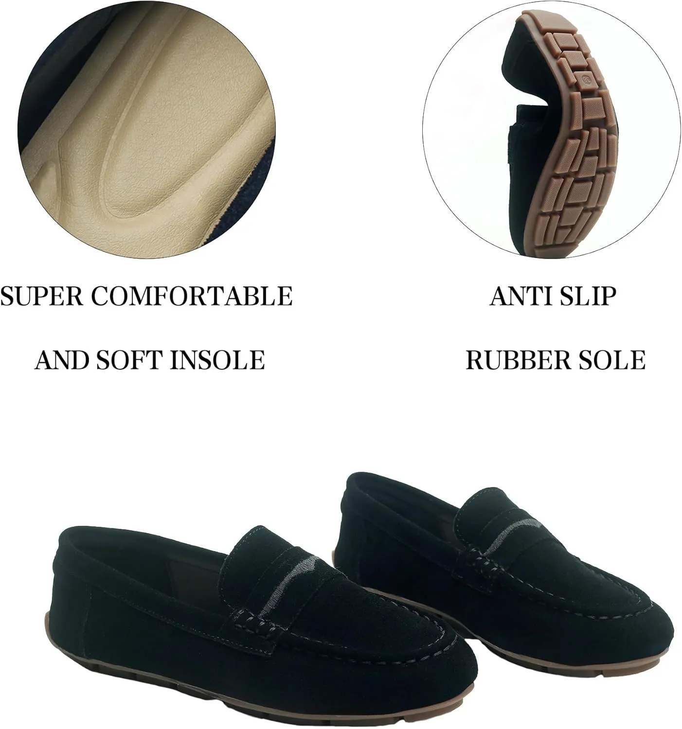 Women's Suede Leather Driving Loafers Comfortable and Elegant Mocasin Shoes Penny Shoes