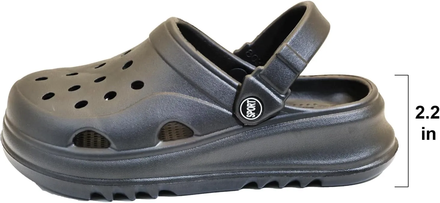 Women's Thick Sole Platform Clogs, Ultra Lightweight Garden Shoes for Girls, Summer Sandals Slip Resilient Arch Support Comfy Waterproof Casual Slip-on Foot Massage Pellets Slides Outdoor Beach Slippers Closed Toe Mules