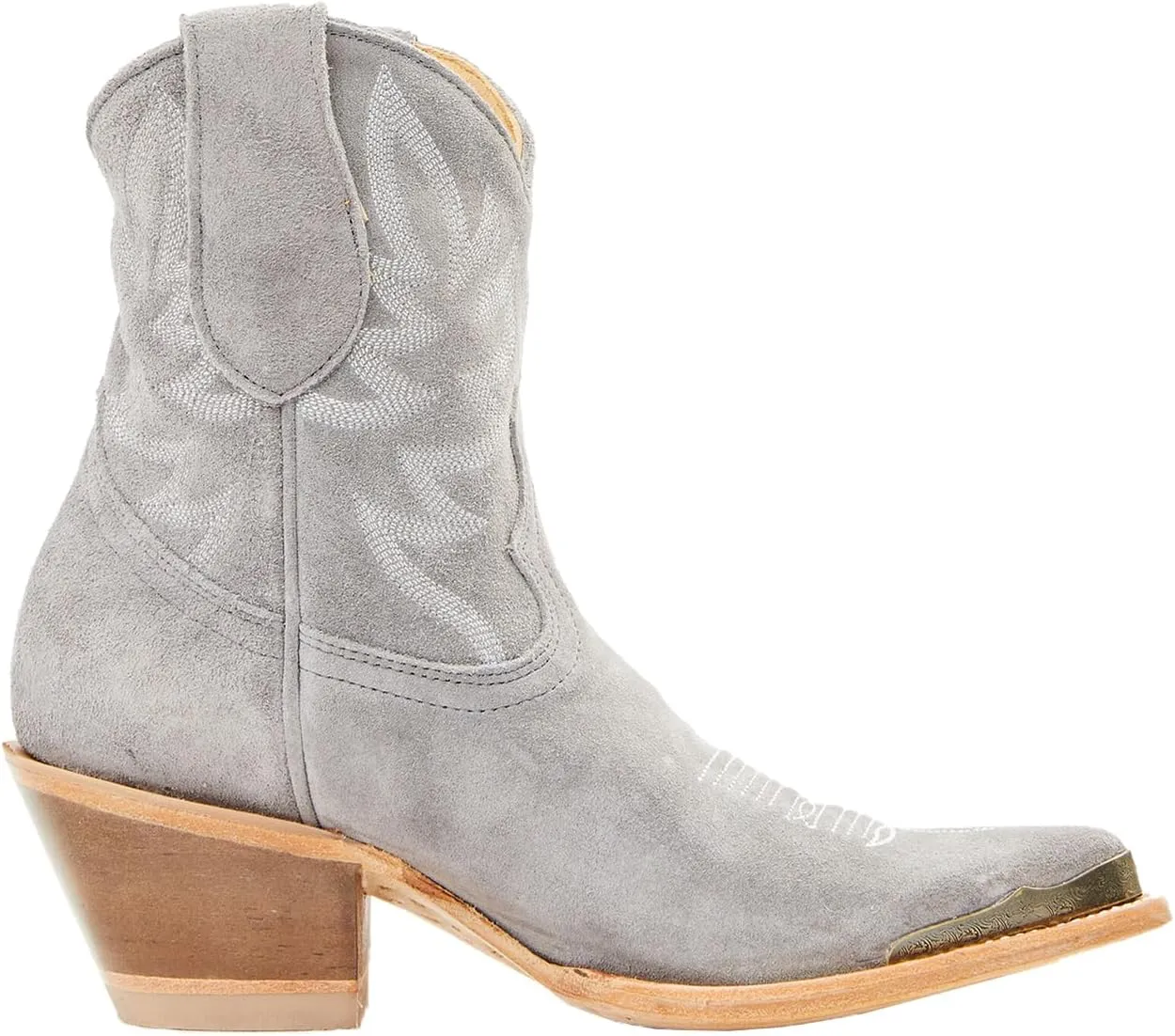 Women's Western Cowboy Ankle Boots Short Cowgirl Boots with Classic Embroidered Slip On Pointed Toe Chunky Country Booties