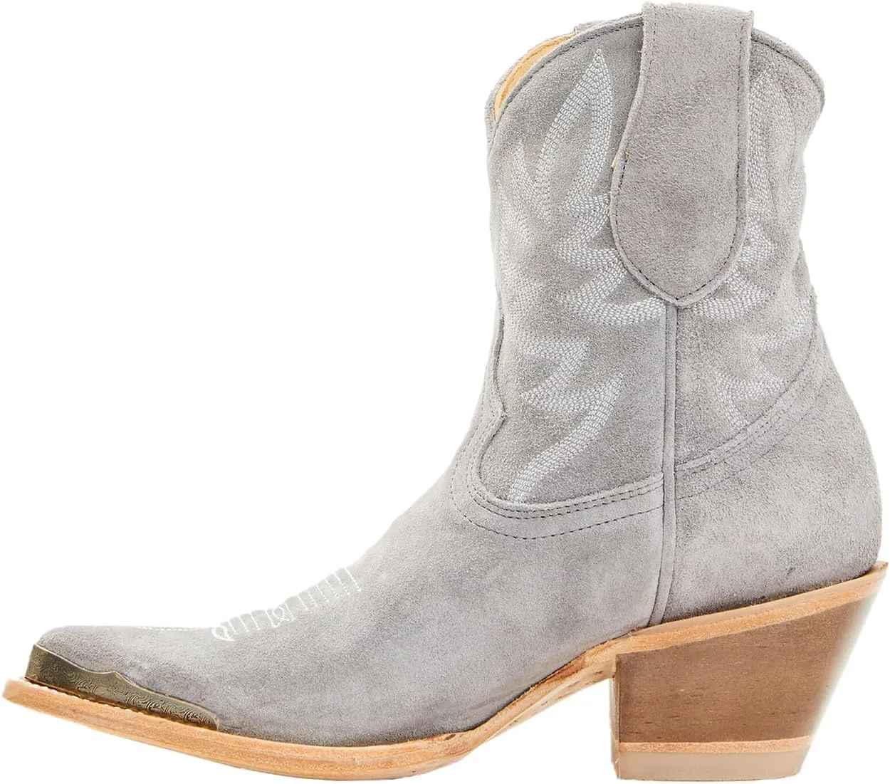 Women's Western Cowboy Ankle Boots Short Cowgirl Boots with Classic Embroidered Slip On Pointed Toe Chunky Country Booties