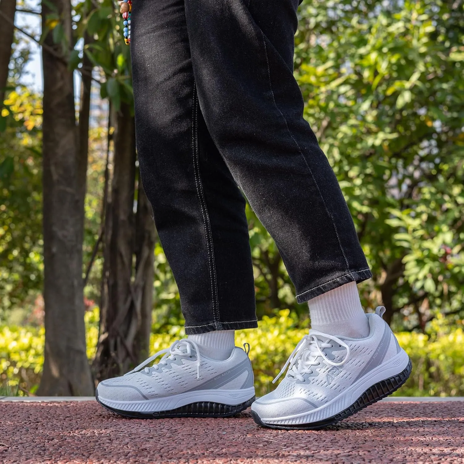 Womens Wide Walking Shoes with Arch Support Plantar Fasciitis Wide Width Sneakers Comfortable Tennis Orthotic Shoe for Foot Heel Pain Relief US 6.5-11