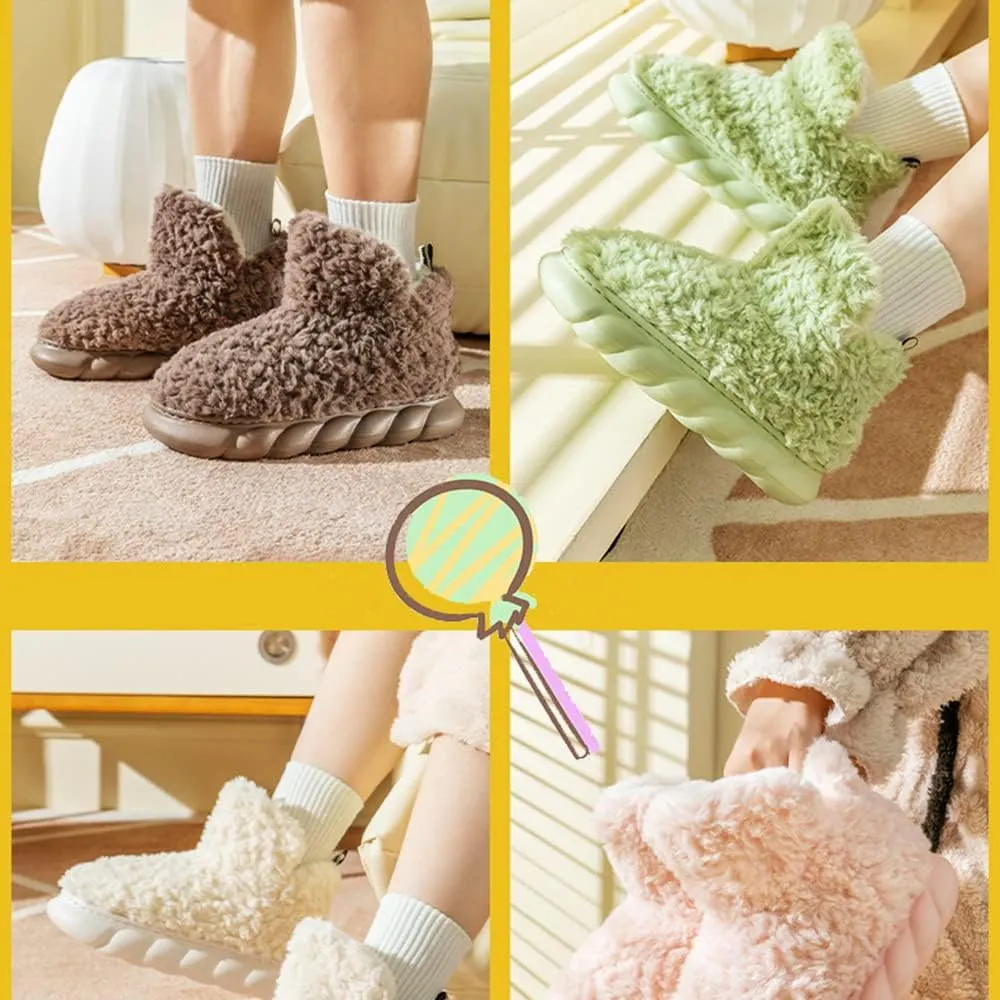 Womens Winter Boots, Soft Memory Foam Fuzzy House Ankle Platform Women Boots