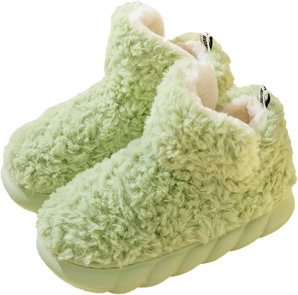 Womens Winter Boots, Soft Memory Foam Fuzzy House Ankle Platform Women Boots