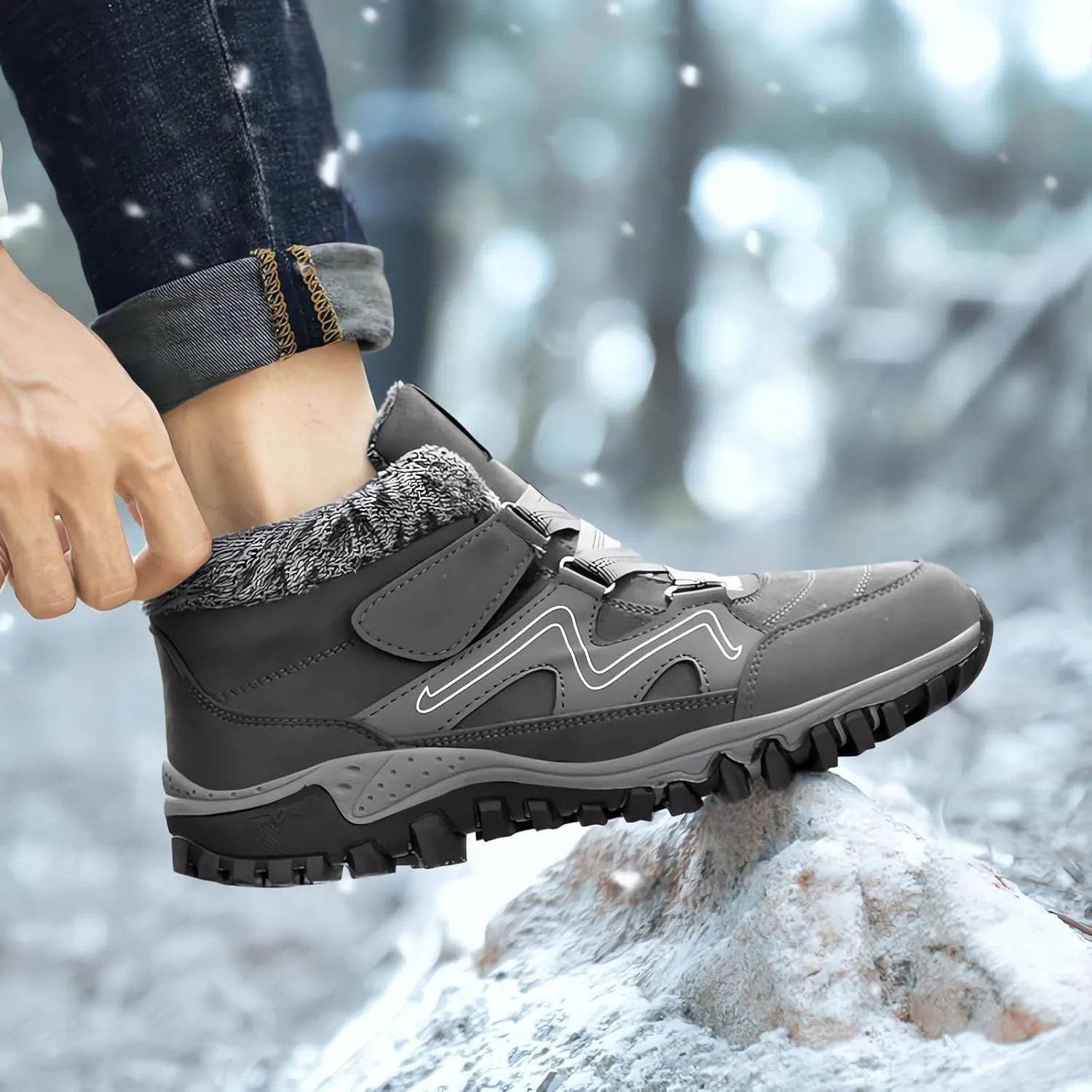 Women's Winter Boots Thermal Work Boots for Women, Unisex Waterproof Snow Shoes Non-Slip, Warm Comfy Booties Fashion Sneakers Walking Shoe