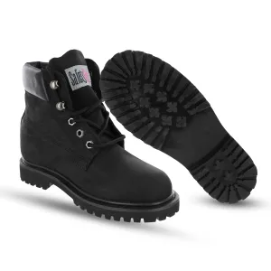 Women’s Work Boots | Waterproof Leather Work Boots for Women | Oil & Slip-Resistant Soft Toe Boots for Women | Premium Nubuck Leather | Lightweight and Comfortable | Black Leather - 8.5M