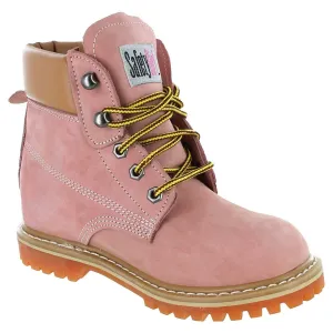 Women’s Work Boots | Waterproof Leather Work Boots for Women | Oil & Slip-Resistant Soft Toe Boots for Women | Premium Nubuck Leather | Lightweight and Comfortable | Pink Leather - 6M