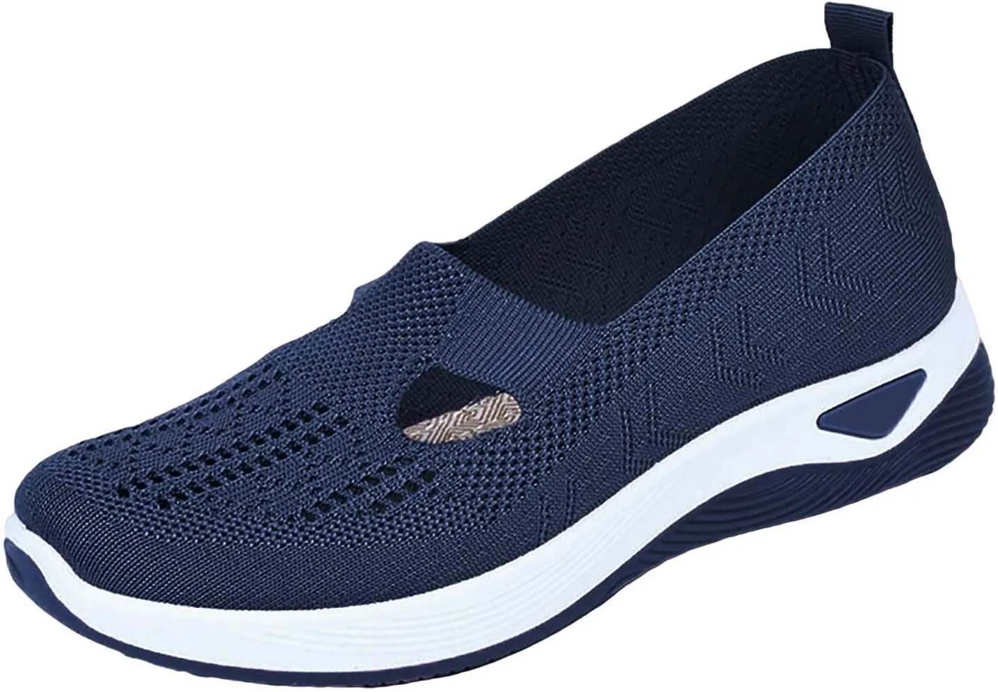 Women's Woven Orthopedic Breathable Soft Shoes Fashion Lightweight Go Walk Shoes for Women Mesh Breathable Hands Free Slip in Sneakers with Arch Support