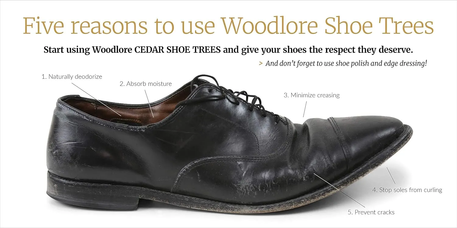 Woodlore Men's Cedar Shoe Tree 3-Pack (for 3 pairs of shoes) - Made in USA – Full Toe Style