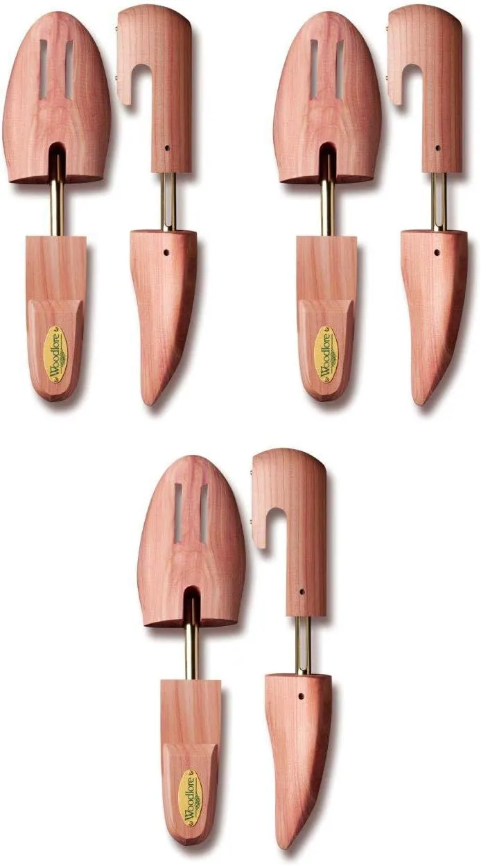 Woodlore Men's Cedar Shoe Tree 3-Pack (for 3 pairs of shoes) - Made in USA – Full Toe Style