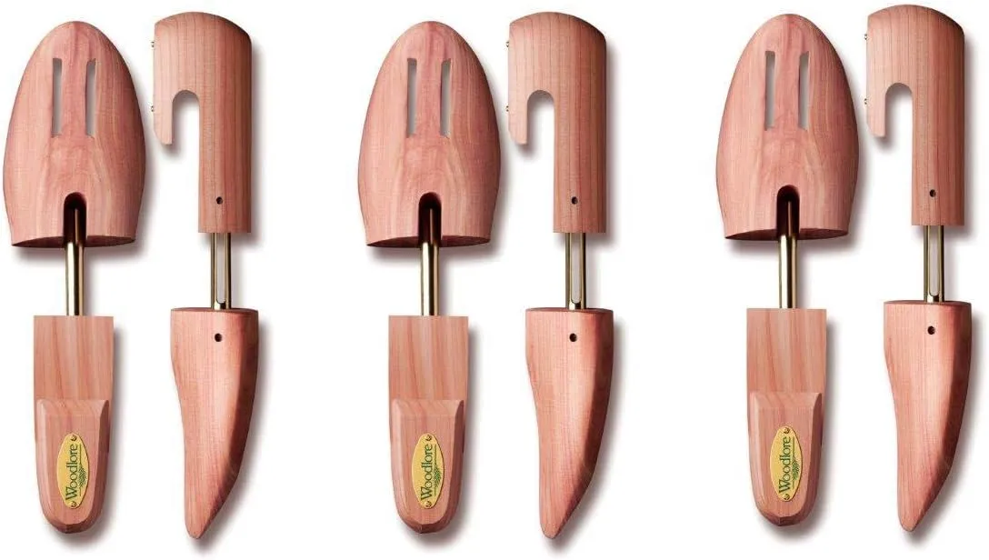 Woodlore Men's Cedar Shoe Tree 3-Pack (for 3 pairs of shoes) - Made in USA – Full Toe Style