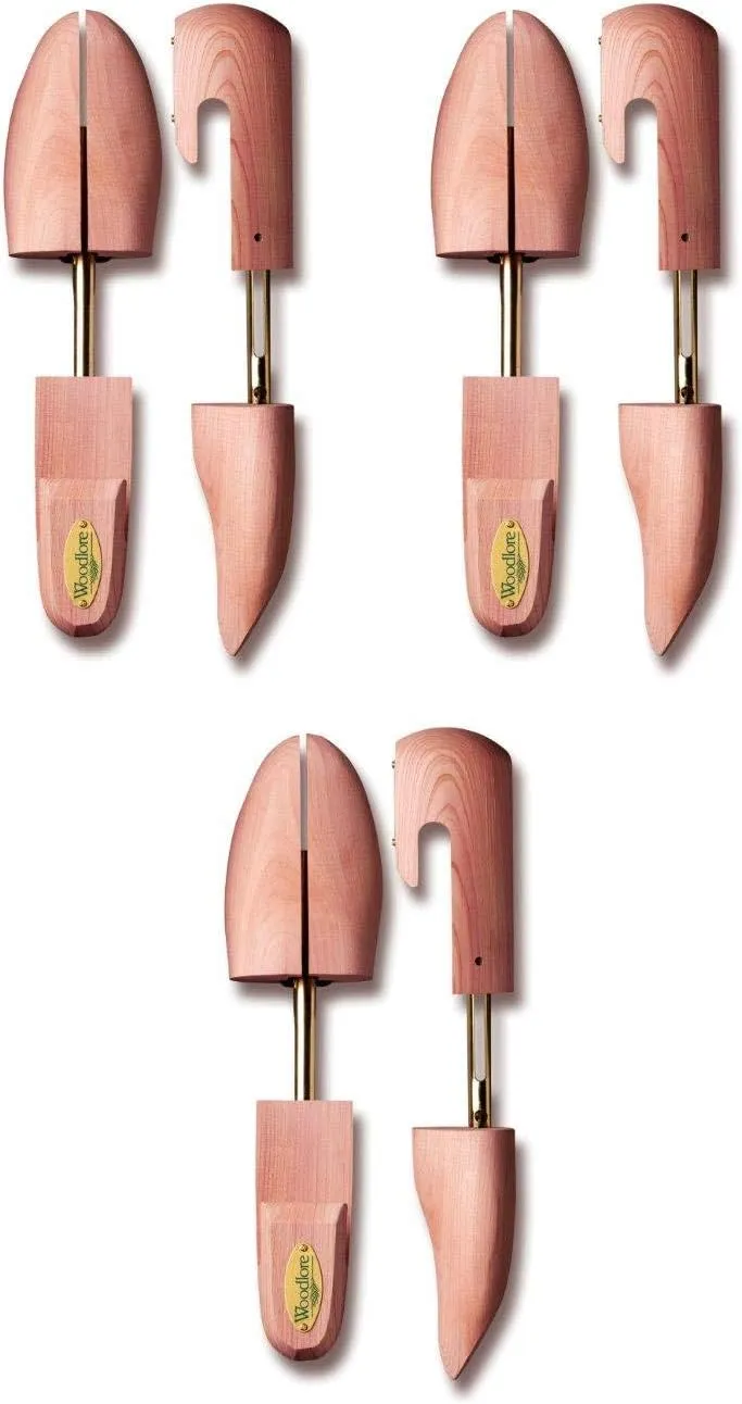 Woodlore Men's Cedar Shoe Tree's 3-Pack (for 3 pairs of shoes) - Made in USA - Combination Style