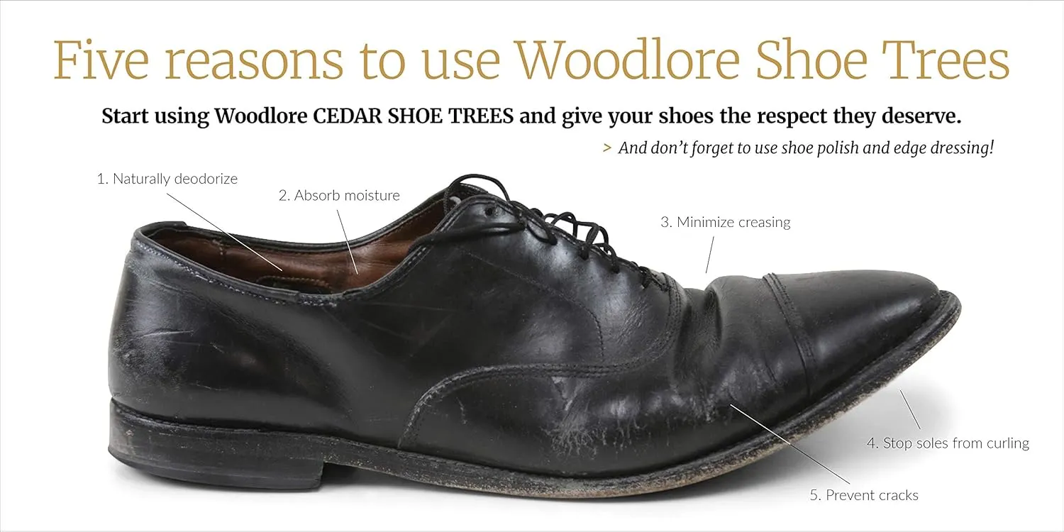 Woodlore Men's Cedar Shoe Tree's 3-Pack (for 3 pairs of shoes) - Made in USA - Combination Style