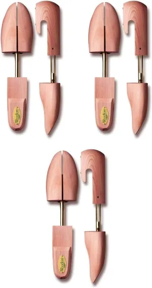 Woodlore Men's Cedar Shoe Tree's 3-Pack (for 3 pairs of shoes) - Made in USA - Combination Style