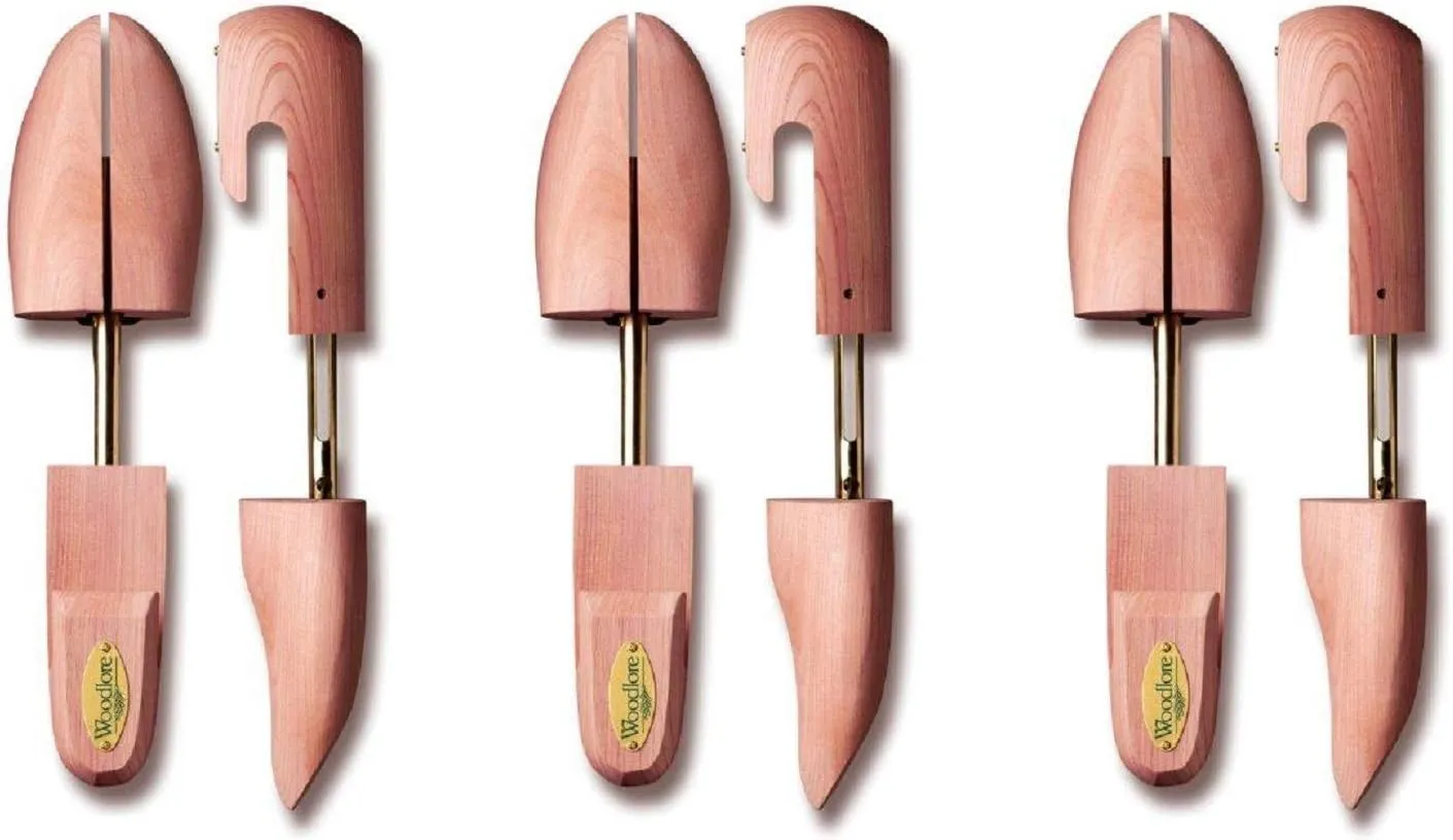 Woodlore Men's Cedar Shoe Tree's 3-Pack (for 3 pairs of shoes) - Made in USA - Combination Style